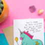Terry The Unicorn Made You A Cake Birthday Card, thumbnail 2 of 3