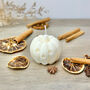 White Carved Pumpkin Candle And Halloween Decoration, thumbnail 8 of 8