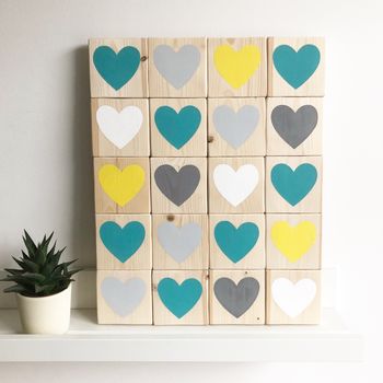 Reclaimed Wood Heart Mosaic Sign, 5 of 10