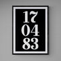 Personalised Special Date Black And White Wall Art, thumbnail 2 of 7