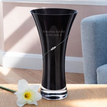 Personalised Coloured Hourglass Crystal Vase With Crystals, 6 of 12