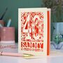 Personalised 40th Birthday Card Papercut Woodland Design, thumbnail 3 of 6