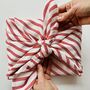 Candy Cane Luxury Reusable Fabric Wrapping In Large, thumbnail 1 of 7