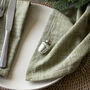 Set Of Four Olive Green Cotton Napkins, thumbnail 2 of 2