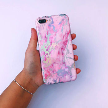 Holographic Pink Marble iPhone Case, 2 of 3