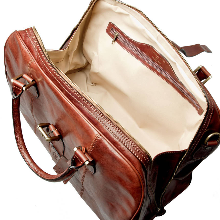 Leather Cabin Sized Luggage Bag. 'the Farini' By Maxwell Scott Bags ...