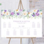 Wedding Table Plan Purple And White Floral, thumbnail 1 of 6