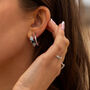 Silver White Topaz Gemstones Seren Hoops, thumbnail 3 of 4