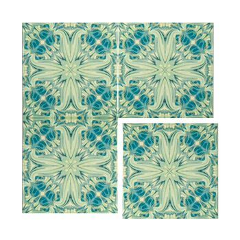 Blue Green William Morris Style Tile, 2 of 9
