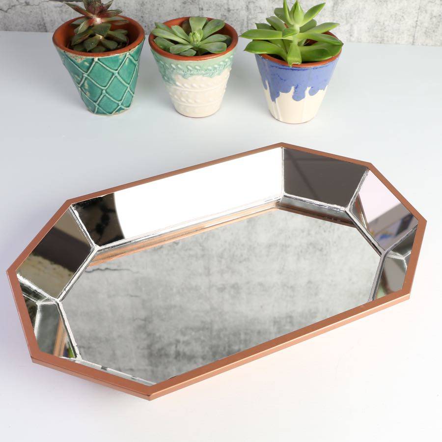 large mirrored copper tray by lisa angel homeware & gifts
