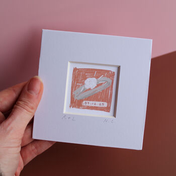Wedding Ring Engagement Mini Art Print, 3 of 8