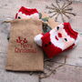 Christmas Bed Socks In Jute Bag, thumbnail 3 of 3