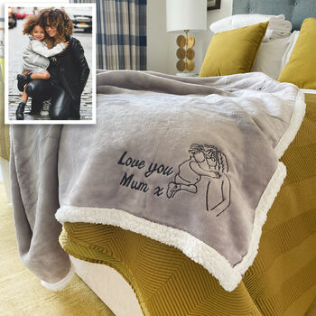 Personalised Embroidered Photo Mochal Sherpa Blanket, 3 of 11