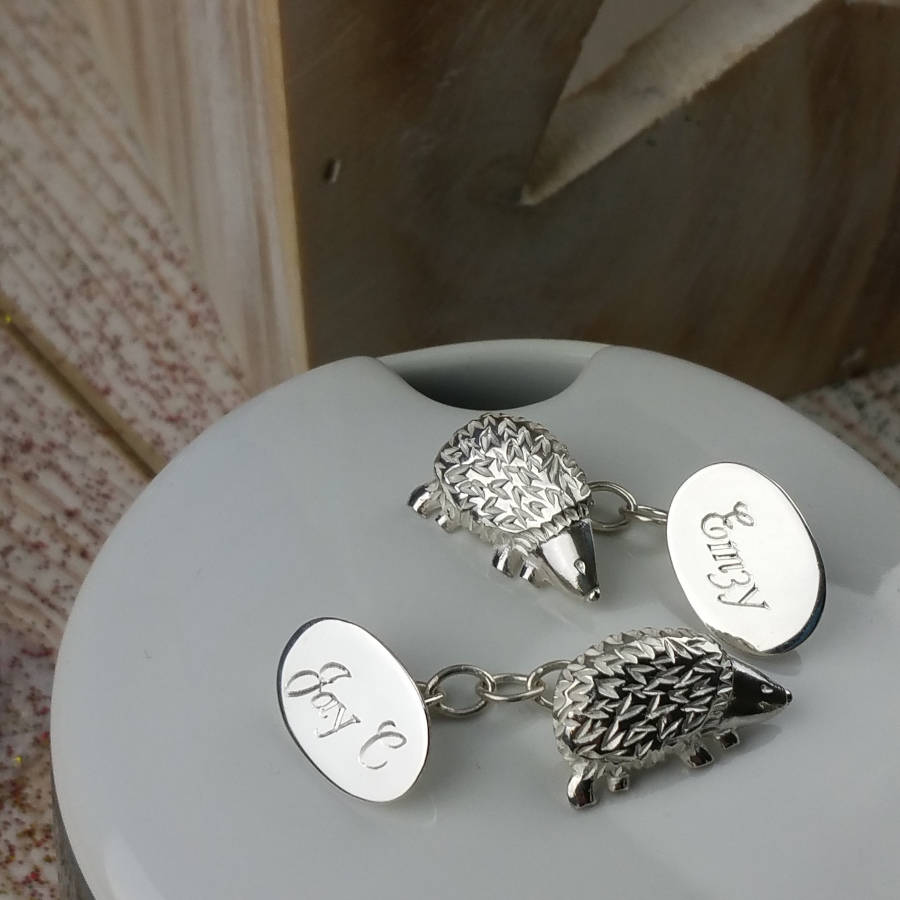 Image of Silver Woodland Hedgehog Cufflinks, Silver