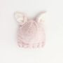 Pink Knitted Bunny Baby Hat, thumbnail 2 of 3