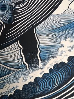 Linocut Style Whale Art Print, 5 of 5