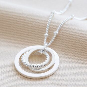 Mixed Interlocking Rings Necklace, 7 of 8