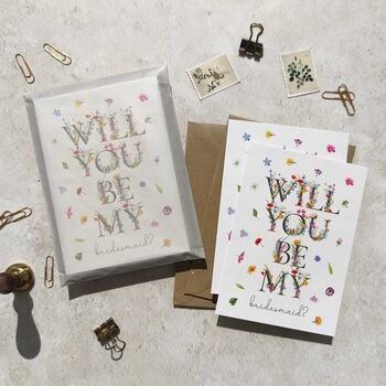 Wildflower Letters Will You Be My Bridesmaid Card, 5 of 5