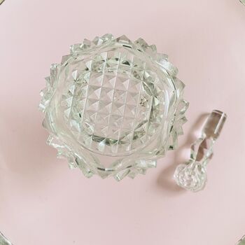 Vintage Rare Decorative Cut Glass Crystal Perfume Bottle ~ 31, 7 of 9