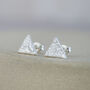 Sterling Silver Textured Triangle Studs, thumbnail 2 of 9