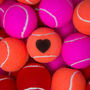 Tennis Lovers Heart Motif Tennis Balls, thumbnail 10 of 12
