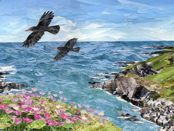 Cornish Choughs At Lizard Point Greeting Card, 5 of 7