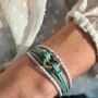 Woman's Personalised Green Wrap Pet Remembrance Urn Clasp Bracelet For Ashes, thumbnail 6 of 11