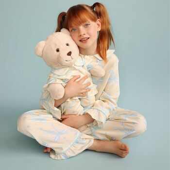 Sara Girls Pyjama Set With Matching Teddy Bear, 2 of 5