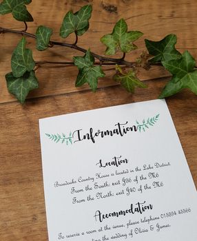 'Rustic Greenery' Botanical Wedding Invitation Bundle, 4 of 7