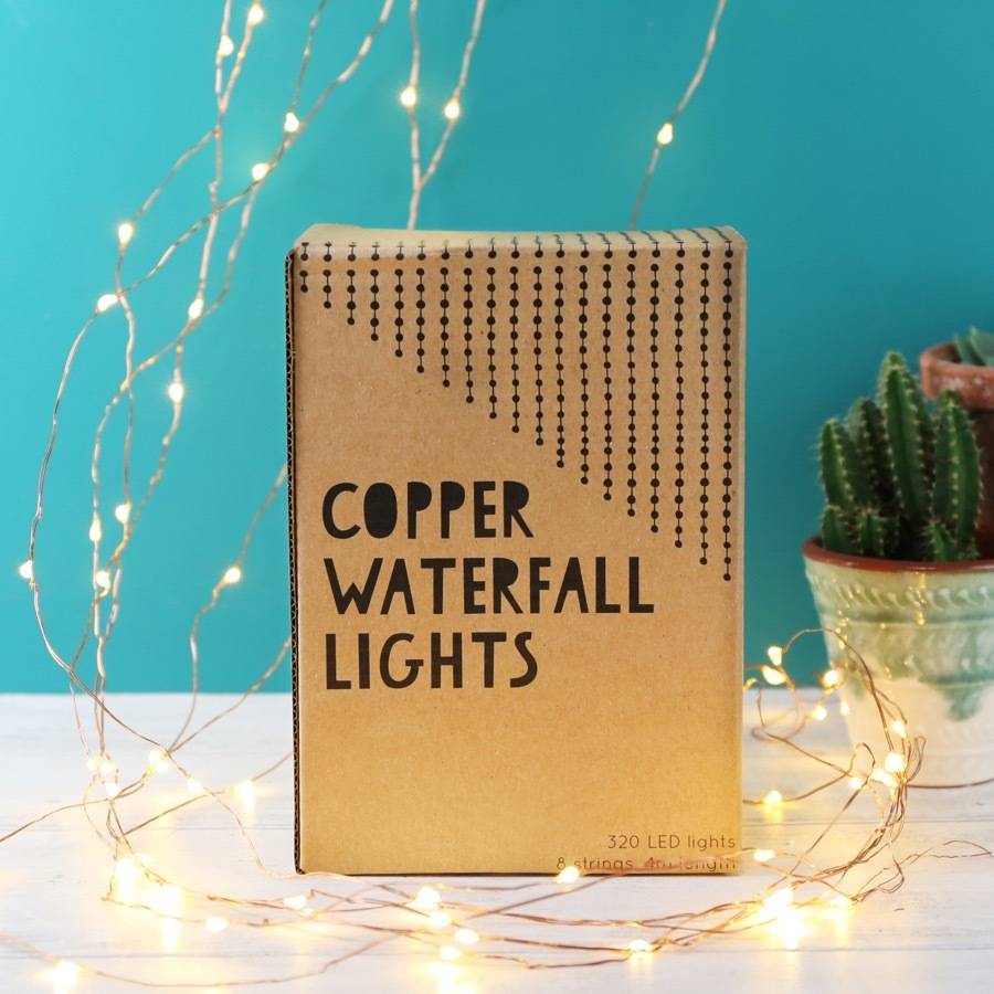 Copper Wire Waterfall String Lights 320 LED By Lisa Angel Homeware