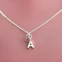 Child's Silver Plated Initial And Birthstone Necklace, thumbnail 2 of 7