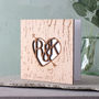 Wooden Anniversary Tree Carved Heart And Arrow Card, thumbnail 1 of 4