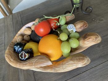 35cm Giant Hand Bowl – Handmade Teak Root Wooden Dish, 5 of 10