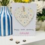 Personalised 40th Birthday Wooden Keepsake Card, thumbnail 1 of 5