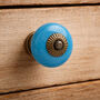 Set Of Two Blue Ceramic Drawer Pulls, thumbnail 1 of 2