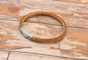 Personalised Cork Bracelet – Natural Portuguese Cord With Hidden Engraved Steel Clasp, 3 of 9