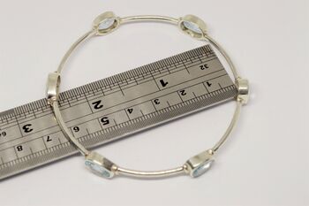 Blue Topaz Bracelet, Sterling Silver Bangle Bracelet, 5 of 5