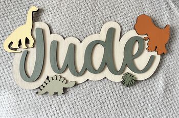 Large Wooden Name Sign For Kids Bedroom Personalised, 10 of 12