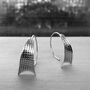 Textured Wedge Earrings In Sterling Silver, thumbnail 4 of 11