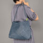 Hand Weaving Vegan Leather Shoulder Bag, thumbnail 4 of 12