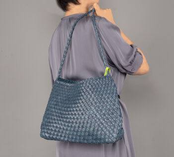 Hand Weaving Vegan Leather Shoulder Bag, 4 of 12