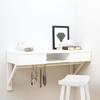Floating Dressing Table With Drawers And Jewellery Rail, 3 of 4