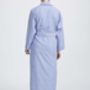 Women's Staffordshire Blue Two Fold Flannel Robe, thumbnail 3 of 4