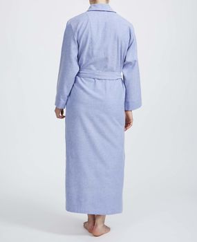 Women's Staffordshire Blue Two Fold Flannel Robe, 3 of 4