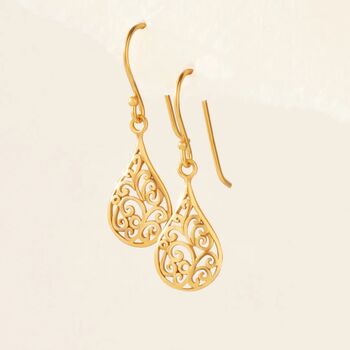 Filigree Sterling Silver Drop Earrings, 3 of 8