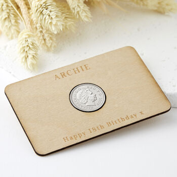18th Birthday 2008 Five Pence Personalised Wallet Card, 2 of 5
