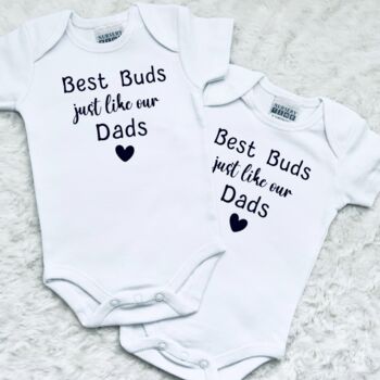 Best Buds Just Like Our Dads Baby Vests, 2 of 8