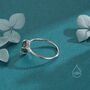 Sterling Silver One Carat Rhombus Cut Moss Agate Classic Single Stone Engagement Ring, thumbnail 6 of 12