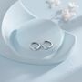 Sterling Silver Delicate Opal Droplet Huggie Hoop Earrings, thumbnail 5 of 11