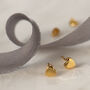 Gold Plated Heart Stud Sterling Silver Earrings Valentines Gift For Her, thumbnail 1 of 9